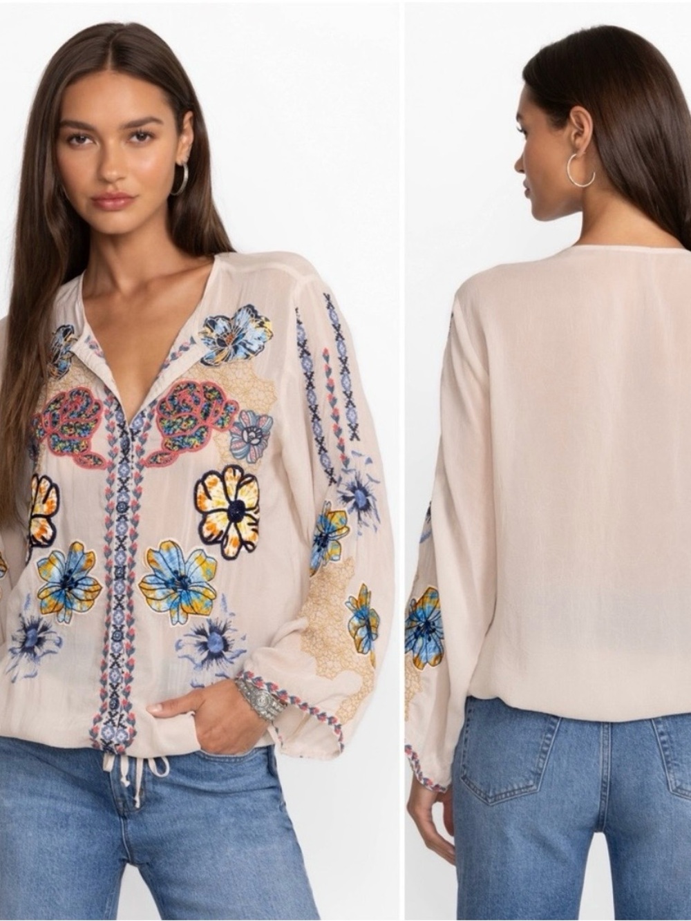 Johnny Was Dianne Top in Shell size XS - Picture 2 of 5